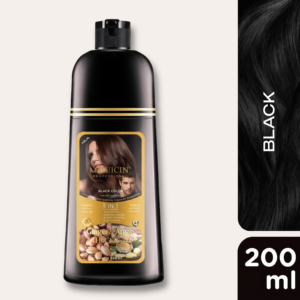 5 in 1 hair color shampoo bottle with ginger and argan oil in natural black shade